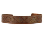 Navajo - Copper Bracelet with Thunderbird Pictorial and Stamped Design c. 1930s, size 6.5
