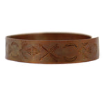 Navajo - Copper Bracelet with Thunderbird Pictorial and Stamped Design c. 1930s, size 6.5