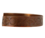 Navajo - Copper Bracelet with Thunderbird Pictorial and Stamped Design c. 1930s, size 6.5