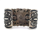 Darryl Becenti (1957-2020) - Navajo - Turquoise and Sterling Silver Bracelet with Stamped Design c. 1990-2000s, size 6.75
