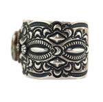 Darryl Becenti (1957-2020) - Navajo - Turquoise and Sterling Silver Bracelet with Stamped Design c. 1990-2000s, size 6.75
