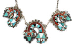 Attributed to Frank Vacit (1915-1999) - Zuni - Multi-Stone Inlay and Silver Rainbow God Necklace c. 1960s, 19" length