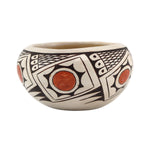 Helen Naha "Feather Woman" (1922-1993) - Hopi Polychrome Bowl c. 1970s, 2" x 4"