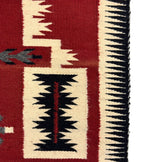 Rita Joe - Navajo Crystal Storm Pattern Rug c. 1970-80s, 48" x 27"