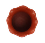 Garnet Pavatea (1915-1981) - Hopi Redware Vase with Corrugated Design and Fluted Rim c. 1960s, 8" x 6"