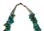 Navajo - Turquoise Nugget and Silver Necklace c. 1960-70s, 25" length