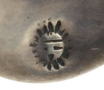 Arthur Lomayestewa - Hopi - Silver Overlay Post Earrings with Hoop Design c. 1980s, 1.5" x 1"