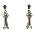 Navajo - Silver Squash Blossom Post Earrings c. 1940-60s, 1.625" x 0.5"