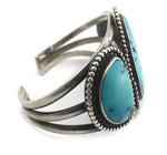 Navajo - Turquoise and Silver Bracelet c. 1920s-30s, size 6.75