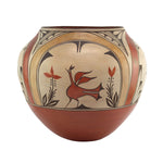 Helen Gachupin (1931-1999) - Large Zia Polychrome Olla with Rainbird and Deer Pictorials c. 1970s, 12" x 14"