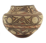 Zuni Polychrome Jar with Flower Design c. 1900-20s, 9.375" x 11.5"