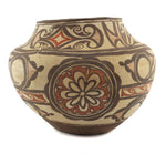 Zuni Polychrome Jar with Flower Design c. 1900-20s, 9.375" x 11.5"