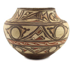 Zuni Polychrome Jar with Flower Design c. 1900-20s, 9.375" x 11.5"