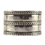 Navajo - Sterling Silver Bracelet with Stamped Design c. 1940s, size 6.5