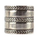 Navajo - Sterling Silver Bracelet with Stamped Design c. 1940s, size 6.5