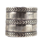 Navajo - Sterling Silver Bracelet with Stamped Design c. 1940s, size 6.5