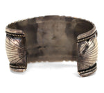 James Shay - Navajo - Turquoise Cluster and Silver Overlay Bracelet c. 1960s, size 7