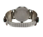 Navajo - Turquoise and Silver Watchband Tabs with 1959 "Snoopy" Watch c. 1940-50s, size 6