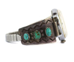 Navajo - Turquoise and Silver Watchband Tabs with 1959 "Snoopy" Watch c. 1940-50s, size 6