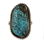 Navajo - Turquoise and Silver Ring c. 1950s, size 6.75