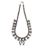 Navajo - Silver Squash Blossom-Style Necklace c. 1950-60s, 27" length
