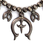 Navajo - Silver Squash Blossom-Style Necklace c. 1950-60s, 27" length