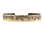 Floyd Becenti, Jr. (b. 1960) - Navajo - 12K Gold Fill Overlay and Sterling Silver Storyteller Bracelet c. 1980s, size 6.75