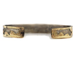 Floyd Becenti, Jr. (b. 1960) - Navajo - 12K Gold Fill Overlay and Sterling Silver Storyteller Bracelet c. 1980s, size 6.75