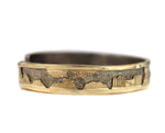 Floyd Becenti, Jr. (b. 1960) - Navajo - 12K Gold Fill Overlay and Sterling Silver Storyteller Bracelet c. 1980s, size 6.75