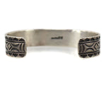 Orville White - Navajo - Sugilite and Sterling Silver Bracelet with Stamped Design c. 1980s, size 7.25
