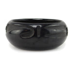 Rose Gonzales (1900-1989) - San Ildefonso Black Bowl with Carved Design c. 1940-50s, 2.625" x 6"