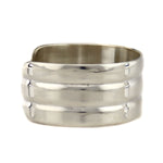 Marco Patania - Contemporary Sterling Silver "Classic 3-Ridge Georgia Cuff" - Designed by Frank Patania Sr. (1898-1964), size 7