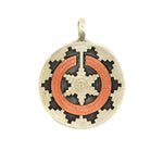 Roland Begay - Contemporary Navajo Sterling Silver and Copper Overlay Wedding Basket Pendant, 1.25" x 1"