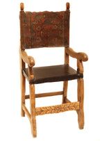 Spanish Colonial Chair, 45.5" x 20.5" x 18.5"