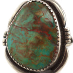Navajo - Turquoise and Silver Ring c. 1940s, size 8