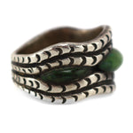 Mexican - Chrysocolla and Taxco Silver Ring c. 1940s, size 10