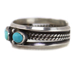Navajo - Turquoise and Silver Row Bracelet c. 1930-40s, size 6.5