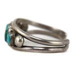 Navajo - Turquoise and Silver Row Bracelet c. 1930-40s, size 6