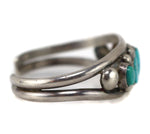 Navajo - Turquoise and Silver Row Bracelet c. 1930-40s, size 6