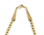 Zuni - Coral Petit Point, 12K Gold Fill, and Sterling Silver Squash Blossom Necklace and Post Earrings Set c. 1960-70s