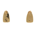 Southwest-Style - Carico Lake Turquoise Channel Inlay and 14K Gold Post Earrings c. 1980s, 0.75" x 0.5"