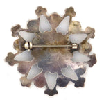 Zuni - Turquoise Needle Point Cluster and Silver Star Pin c. 1940s, 1.75" diameter