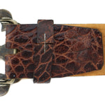 Dene Tsosie Bini - Navajo - Turquoise, Silver, and Leather Belt with Stamped Design c. 1950s, 36.5" - 42" size waist