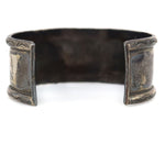 Zuni - Mother of Pearl Channel Inlay and Silver Bracelet with Stamped Design c. 1940s, size 7.25