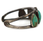 Richard L. Reeve - Apache - Turquoise and Silver Row Bracelet c. 1970s, size 7.25