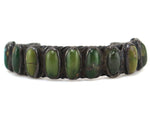 Navajo - Cerrillos Turquoise and Silver Row Bracelet c. 1930-40s, size 7