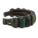 Navajo - Cerrillos Turquoise and Silver Row Bracelet c. 1930-40s, size 7