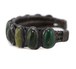Navajo - Cerrillos Turquoise and Silver Row Bracelet c. 1930-40s, size 7