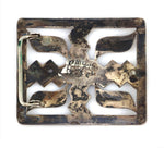 Phillip Honanie (d. 2017) & Hopi Silver Craft Guild - Hopi - Silver Overlay Belt Buckle c. 1960s, 2.5" x 3"