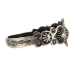 Navajo - Silver Bracelet with Arrows and Whirling Logs Design c. 1930s, size 7